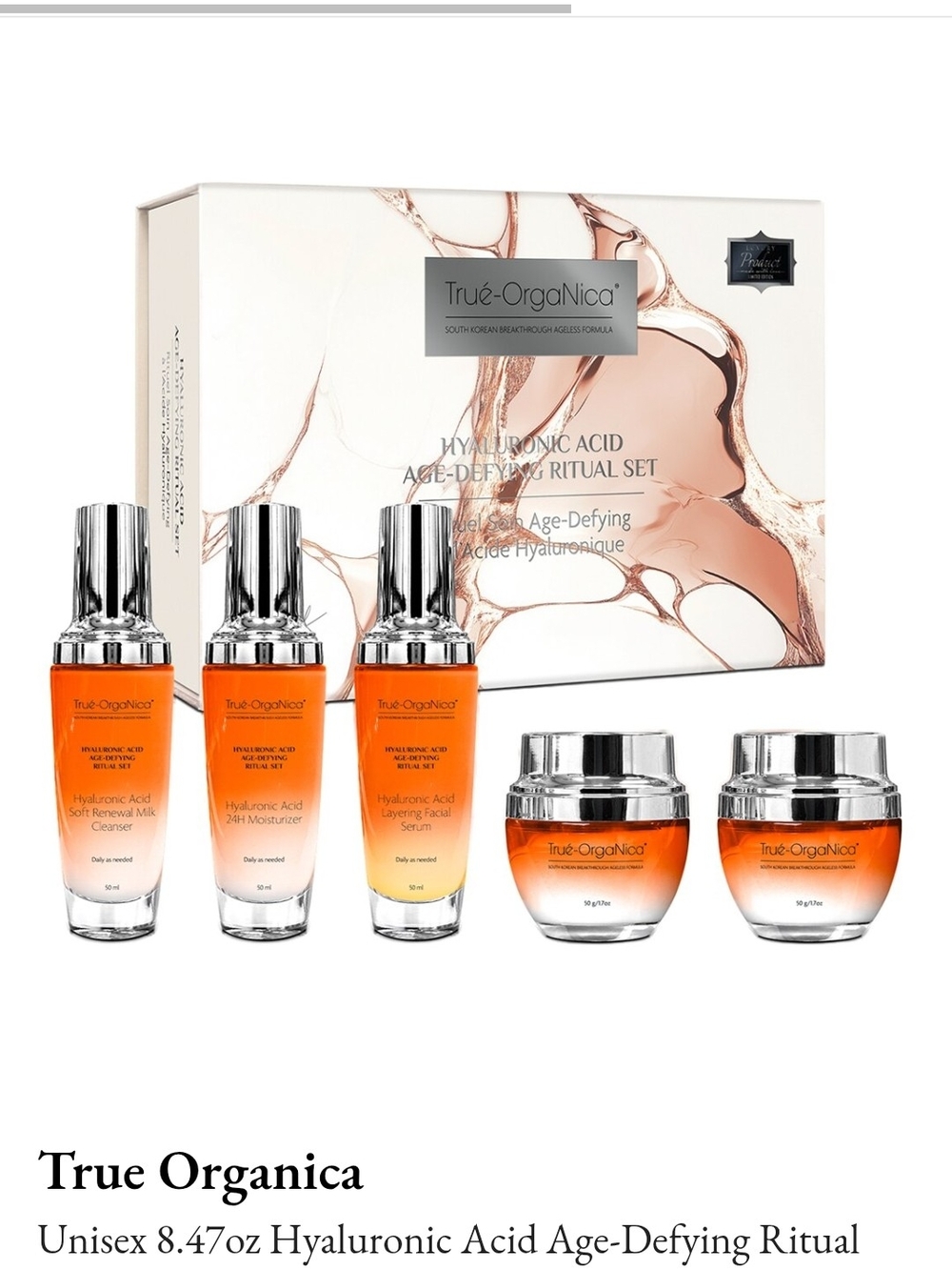 Hyaluronic Acid Age-Defying Skincare Set - Orange